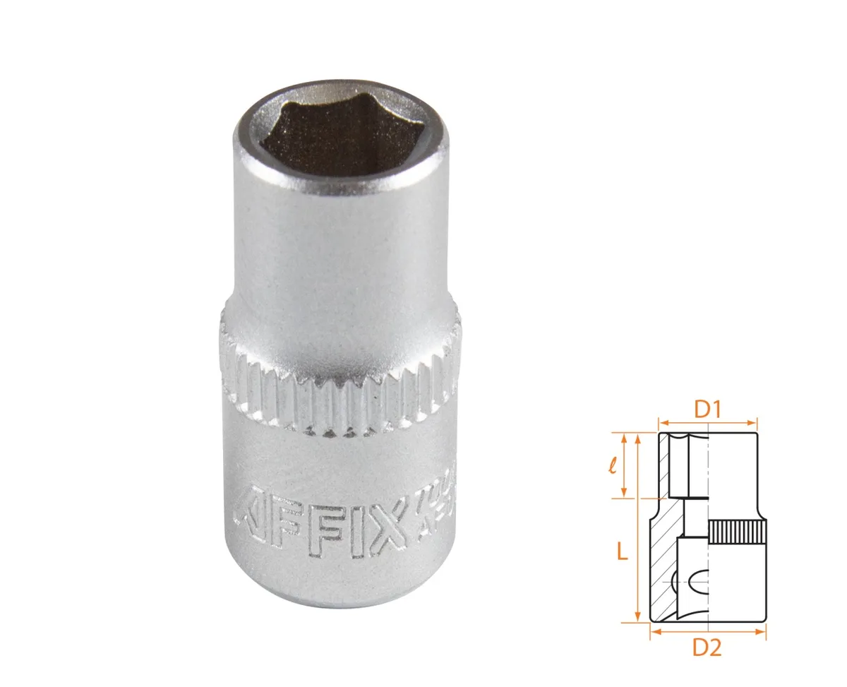 Головка торцевая стандартная шестигранная 1/4", 7 мм AFFIX AF00020007