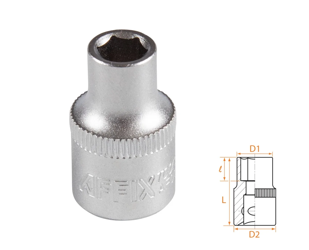 Головка торцевая стандартная шестигранная 3/8", 7 мм AFFIX AF00030007