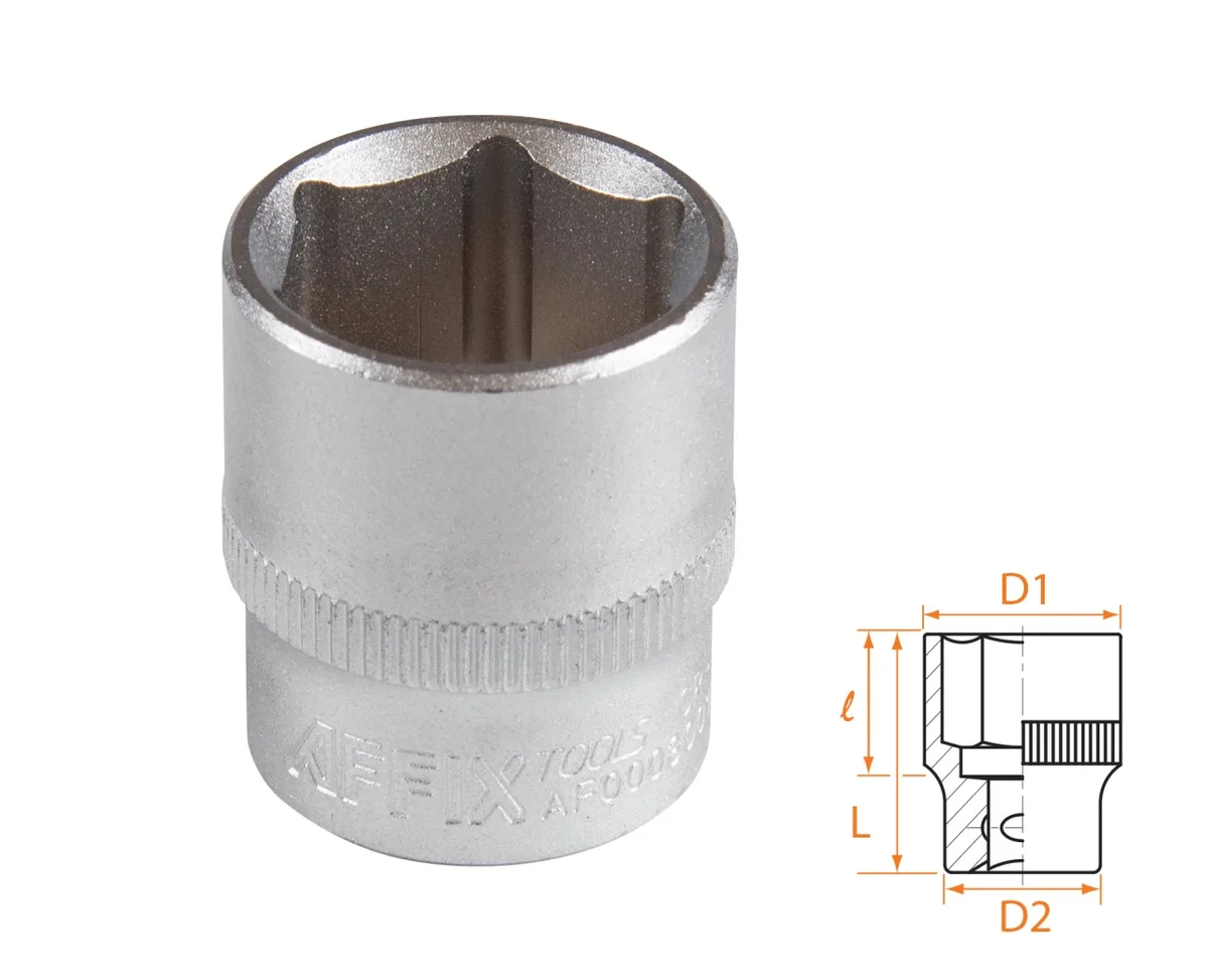 Головка торцевая стандартная шестигранная 3/8", 19 мм AFFIX AF00030019