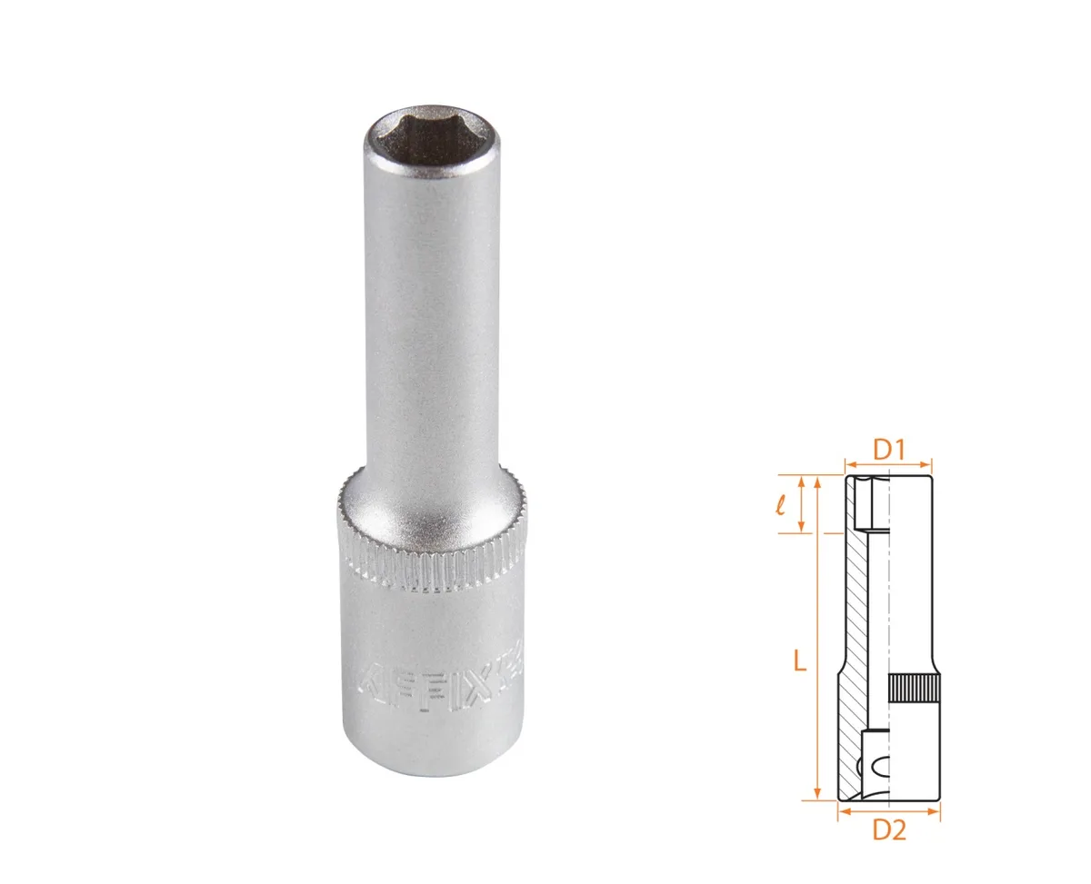 Головка торцевая глубокая шестигранная 3/8", 8 мм AFFIX AF00130008