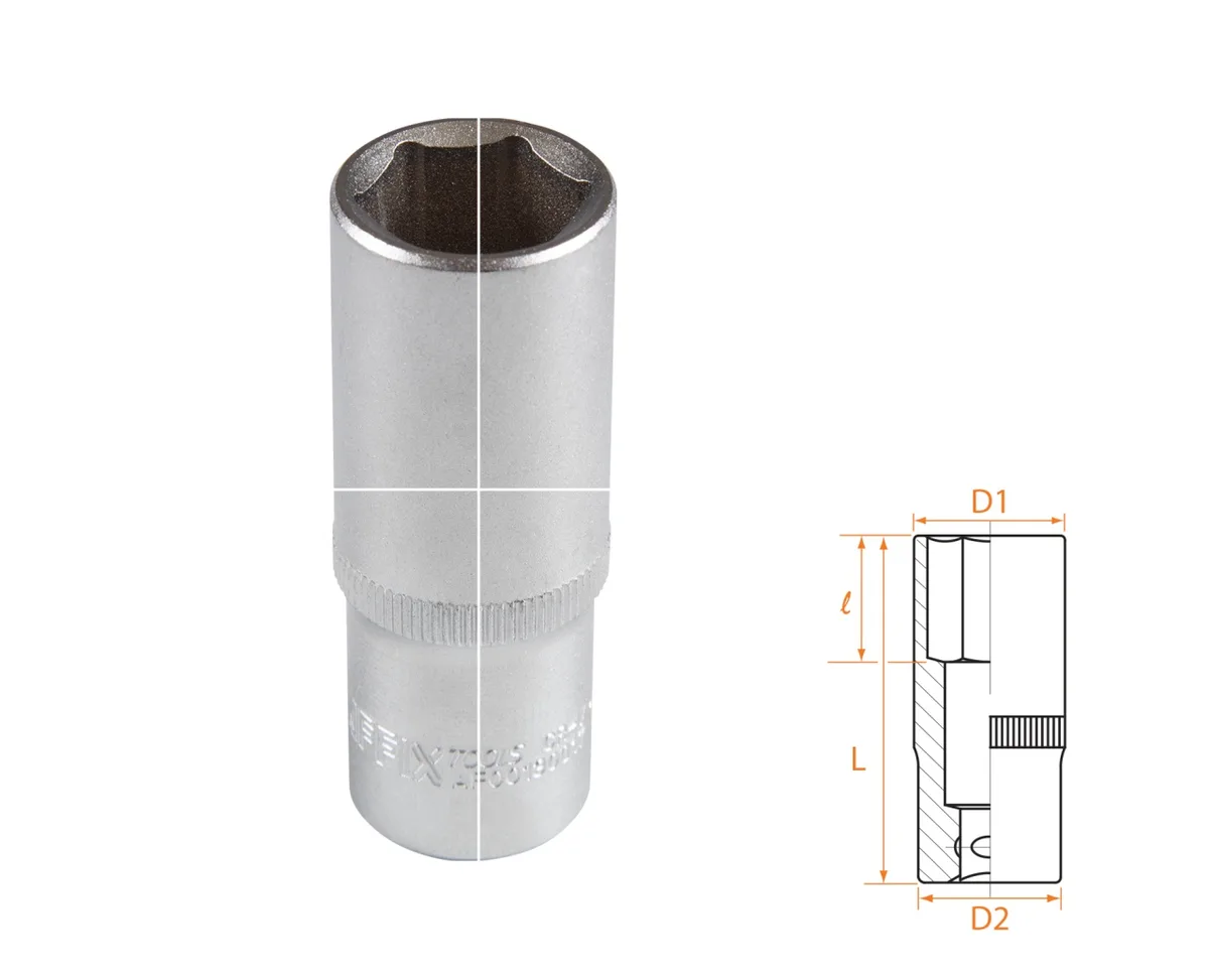 Головка торцевая глубокая шестигранная 3/8", 17 мм AFFIX AF00130017