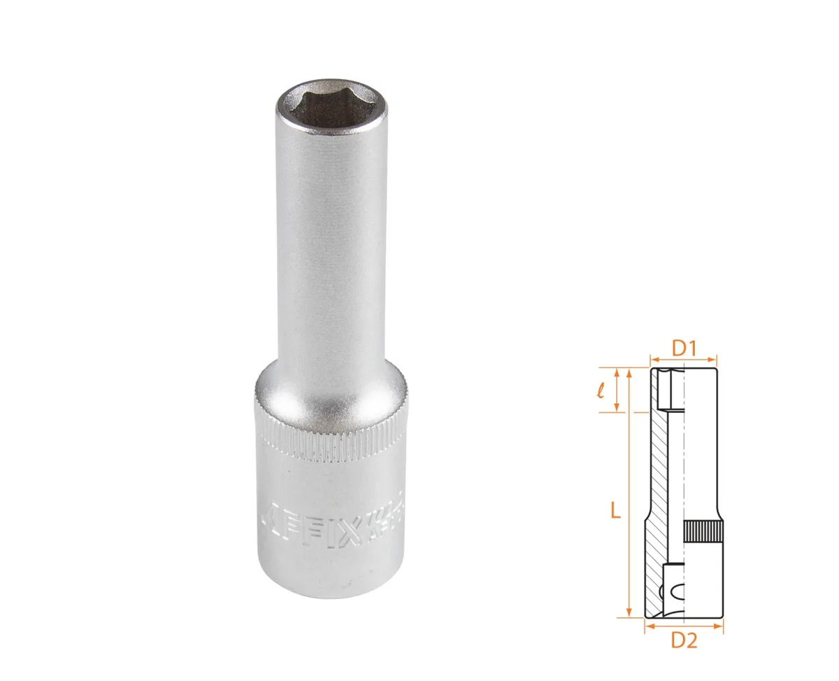 Головка торцевая глубокая шестигранная 1/2", 10 мм AFFIX AF00140010