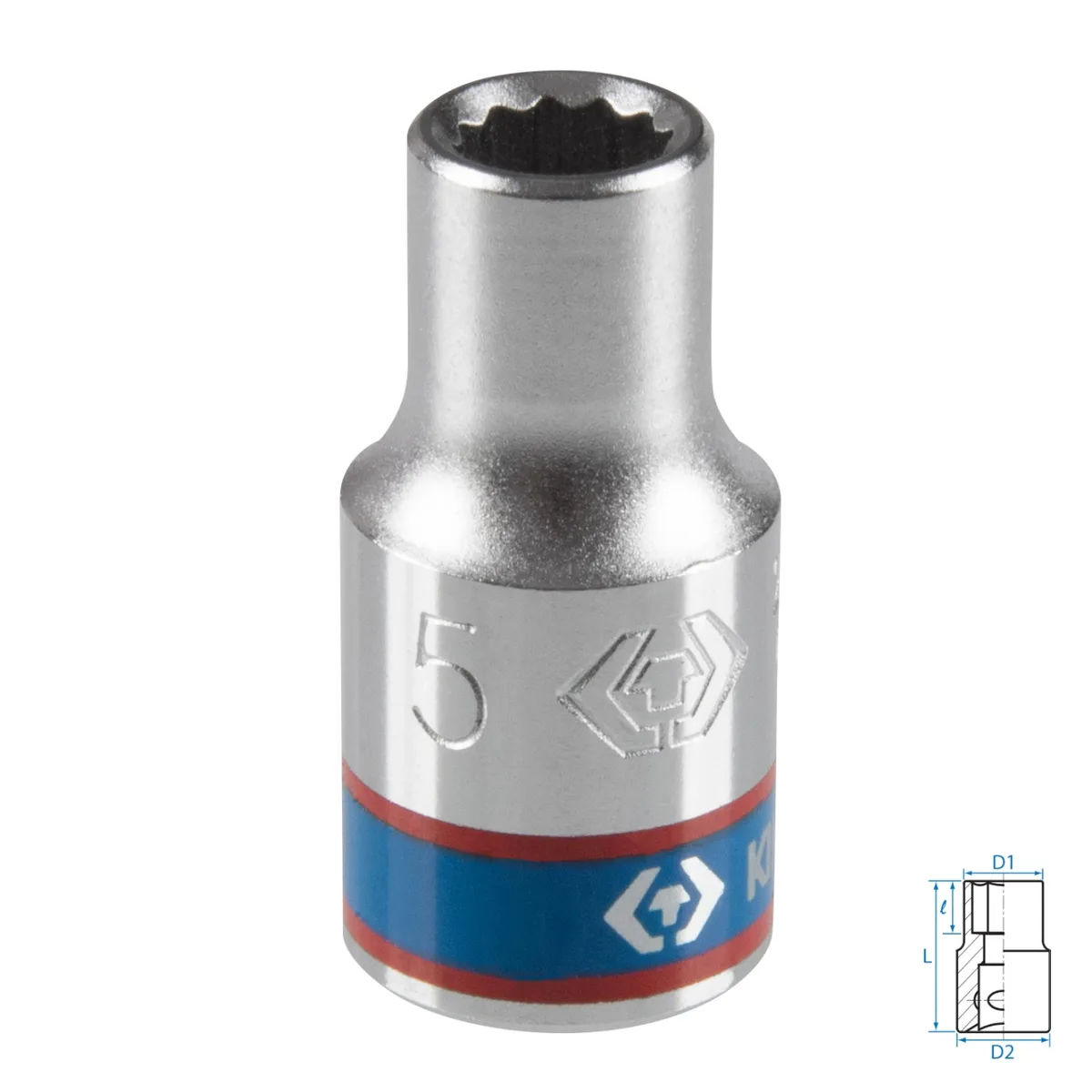 Головка торцевая стандартная двенадцатигранная 1/4", 5 мм KING TONY 233005M