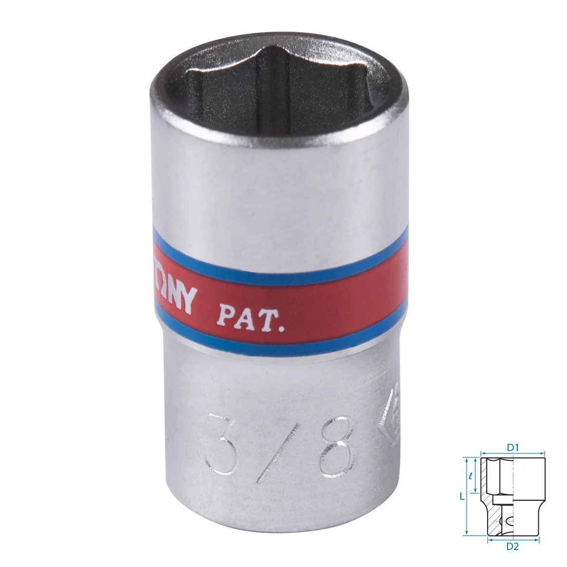 Головка торцевая стандартная шестигранная 1/4", 3/8", дюймовая KING TONY 233512S