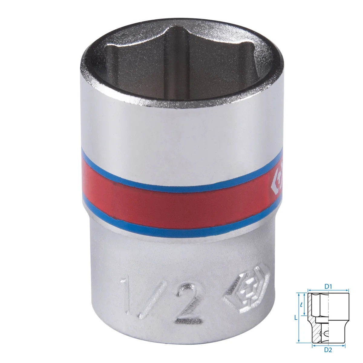 Головка торцевая стандартная шестигранная 1/4", 1/2", дюймовая KING TONY 233516S