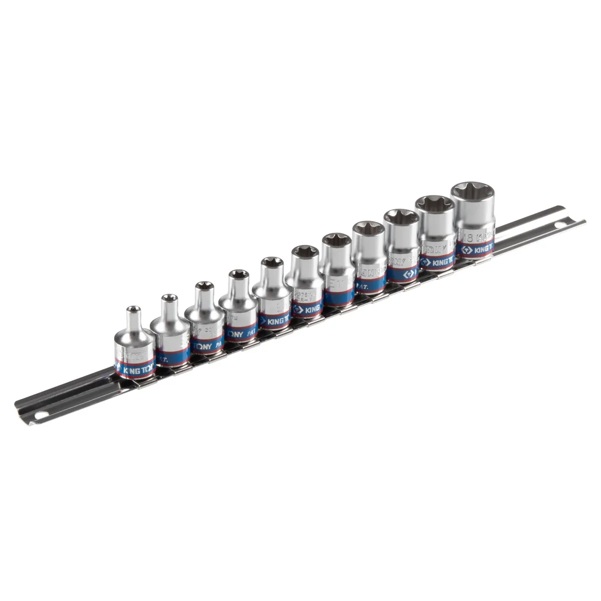 Набор торцевых головок 3/8", TORX Е-стандарт, E4-E18, 11 предметов KING TONY 3121PR