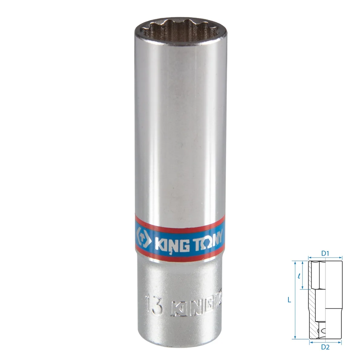 Головка торцевая глубокая двенадцатигранная 3/8", 13 мм KING TONY 323013M