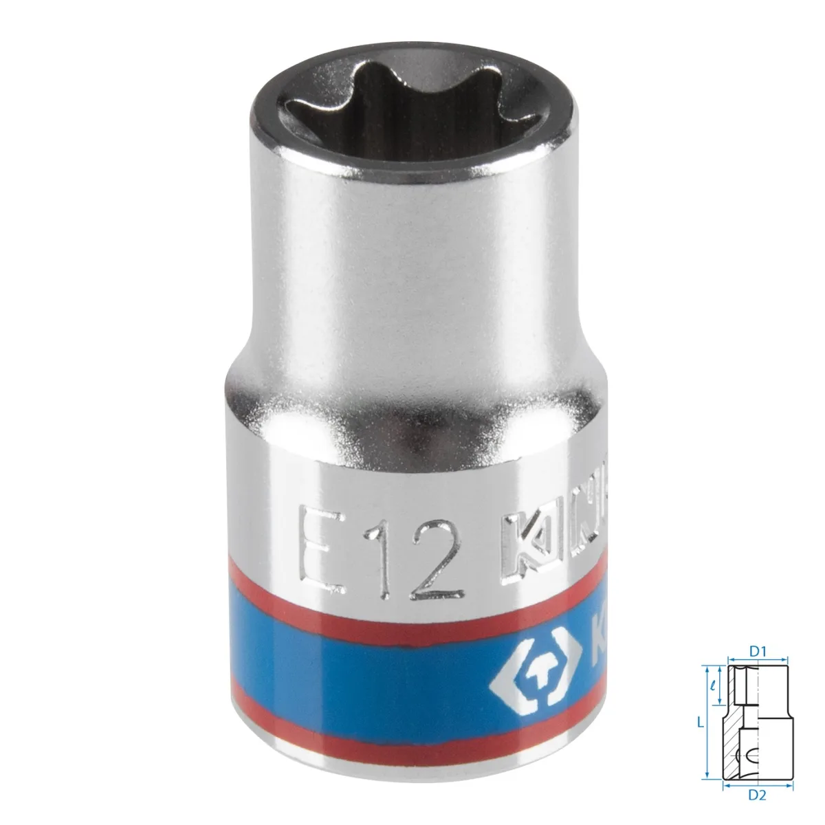 Головка торцевая TORX Е-стандарт 3/8", E12, L = 28 мм KING TONY 337512M