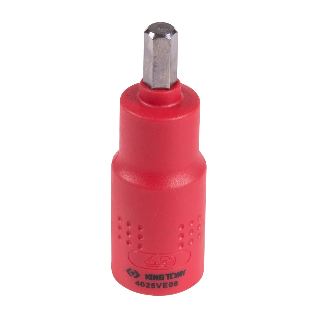 Насадка (бита) торцевая диэлектрическая 1/2", HEX, 8 мм, L = 75 мм KING TONY 4025VE08