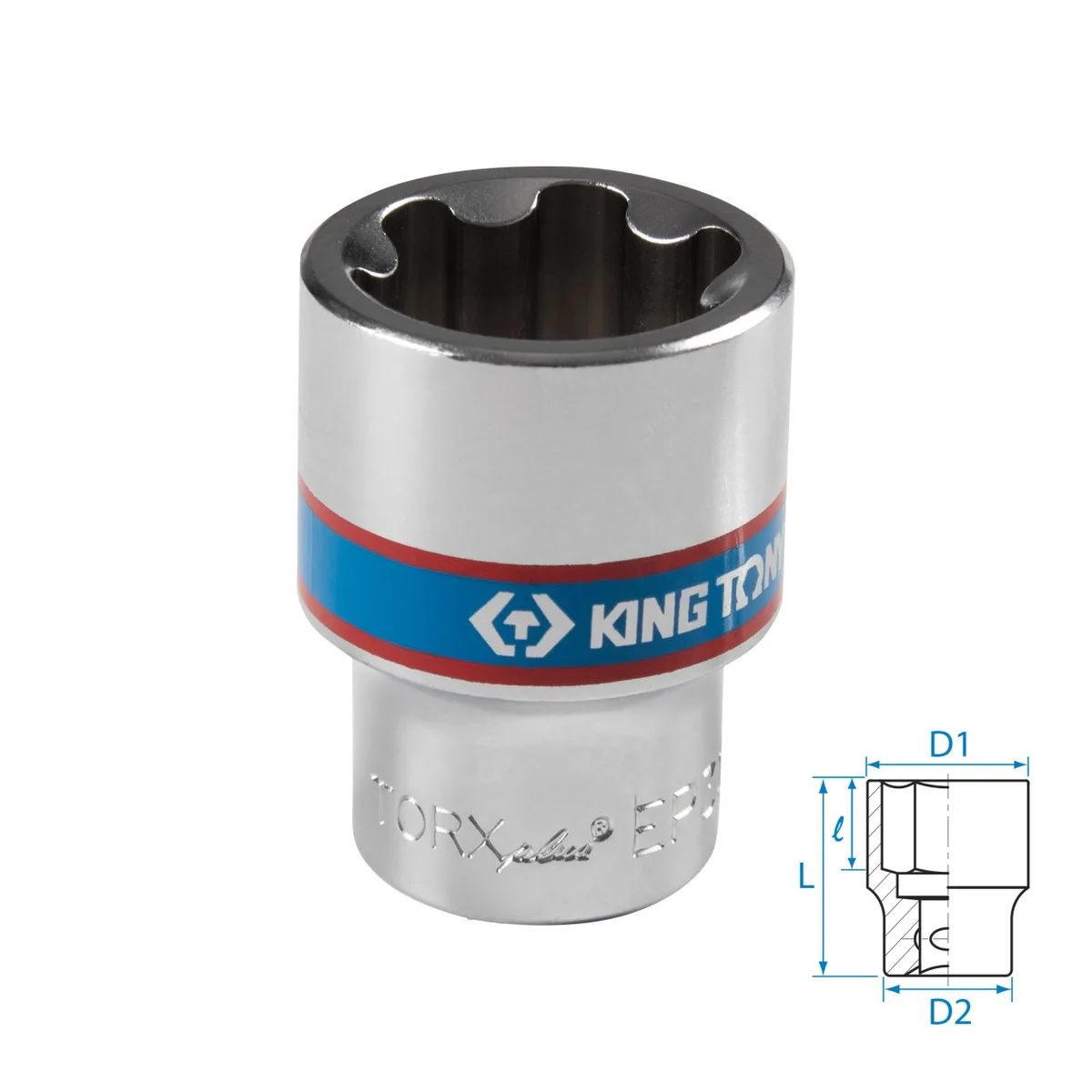 Головка торцевая TORX Plus 1/2", EP30, L = 45 мм KING TONY 433E30M