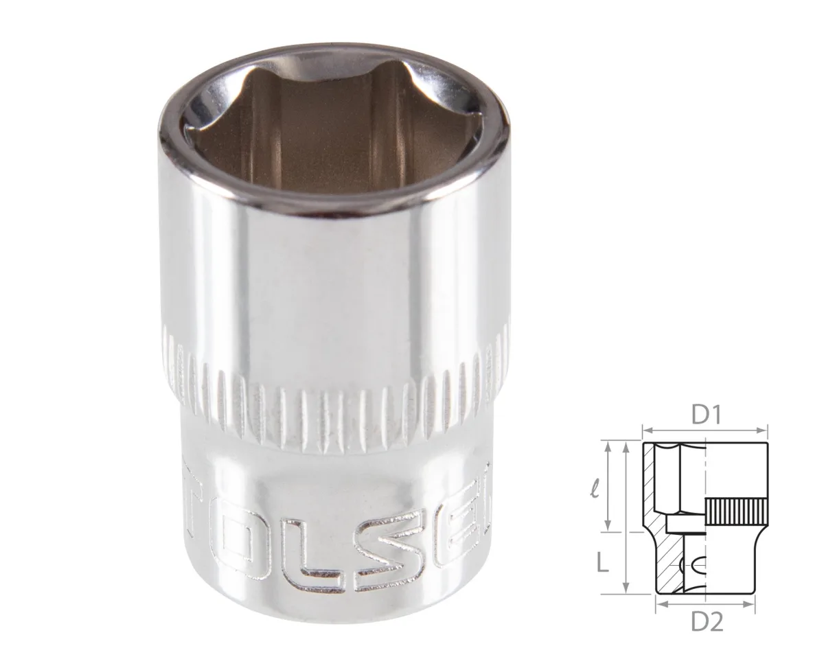 Головка торцевая стандартная шестигранная 3/8", 15 мм TOLSEN TT16315