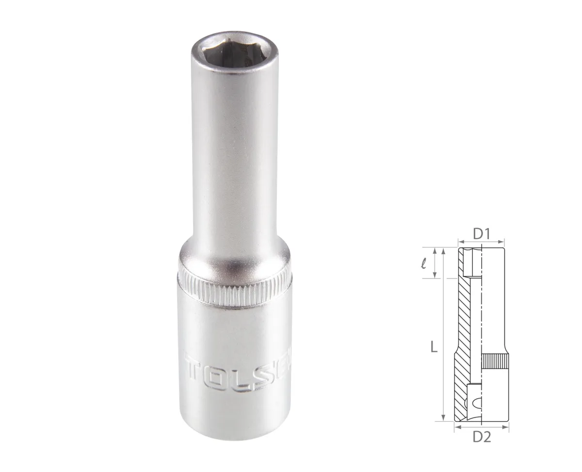 Головка торцевая глубокая шестигранная 1/2", 8 мм TOLSEN TT16558