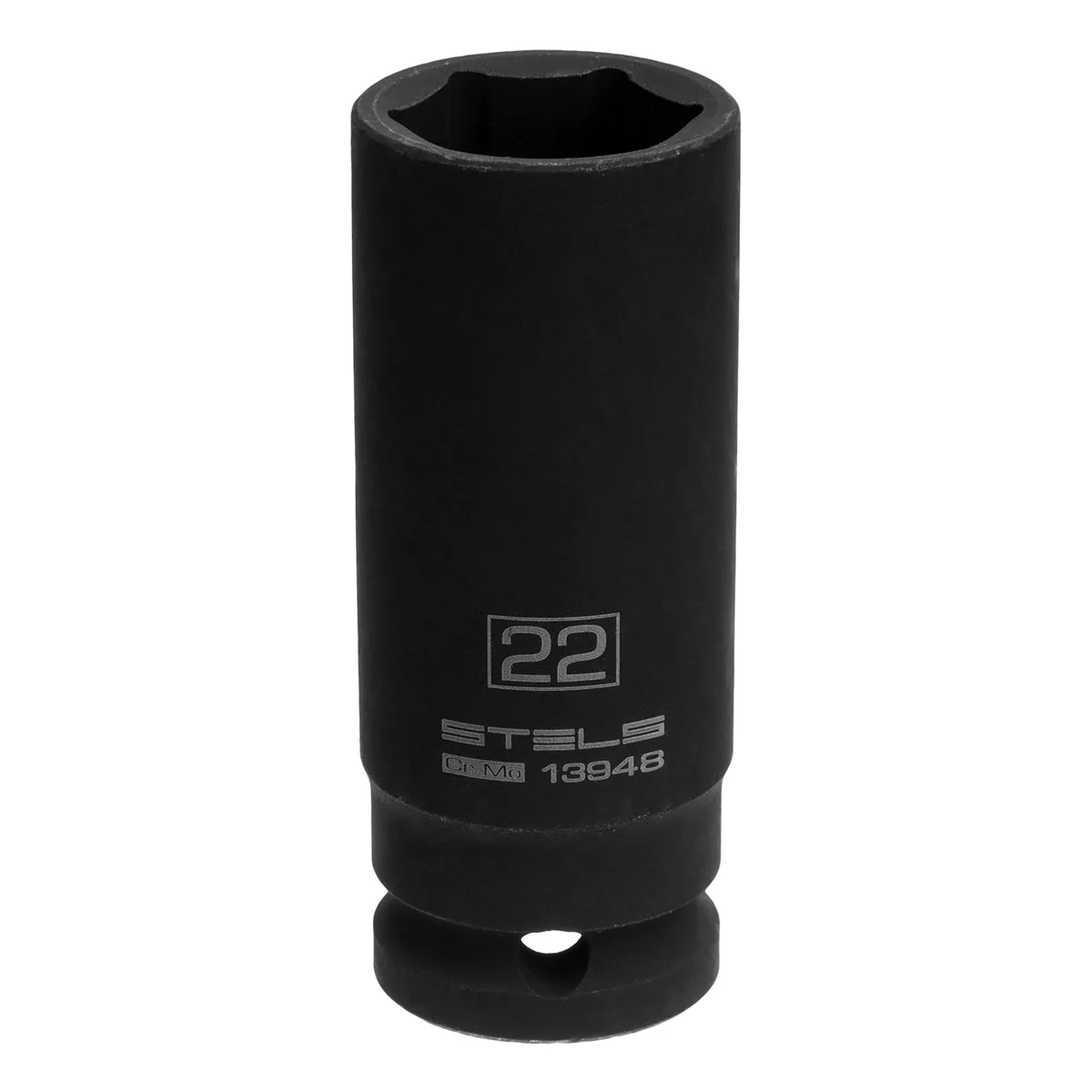 Головка ударная удлиненная шестигранная, 22 мм, 1/2", CrMo// Stels