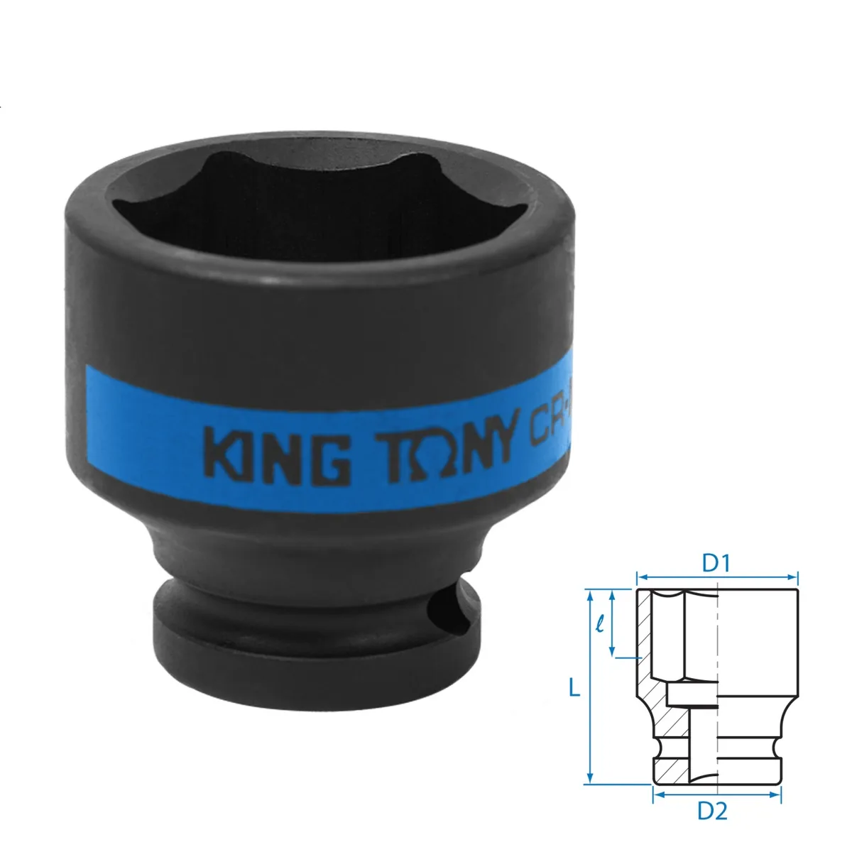 Головка торцевая ударная шестигранная 1/2", 35 мм KING TONY 453535M