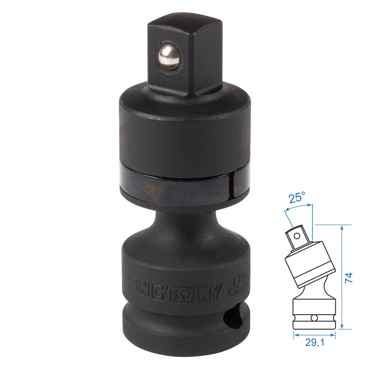 Кардан ударный 1/2", шаровый, с шариковым фиксатором KING TONY 4798P