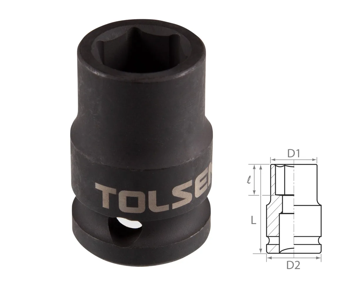 Головка торцевая ударная шестигранная 1/2", 13 мм TOLSEN TT18213