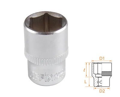 Головка торцевая стандартная шестигранная 1/4", 12 мм AFFIX AF00020012
