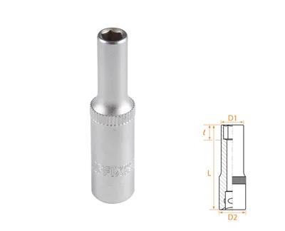 Головка торцевая глубокая шестигранная 1/4", 5 мм AFFIX AF00120005