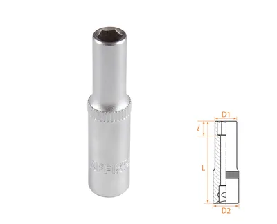 Головка торцевая глубокая шестигранная 1/4", 6 мм AFFIX AF00120006