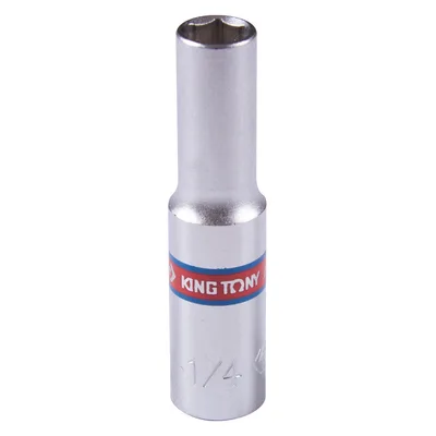 Головка торцевая глубокая шестигранная 1/4", 1/4", дюймовая KING TONY 223508S