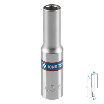 Головка торцевая глубокая шестигранная 1/4", 5,5 мм KING TONY 223555M
