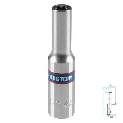 Головка торцевая TORX Е-стандарт 1/4", E7, L = 50 мм KING TONY 227507M
