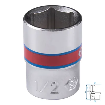 Головка торцевая стандартная шестигранная 1/4", 1/2", дюймовая KING TONY 233516S