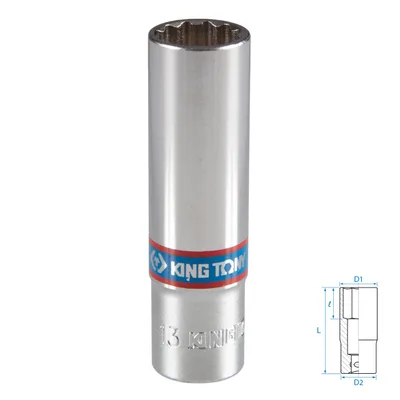 Головка торцевая глубокая двенадцатигранная 3/8", 13 мм KING TONY 323013M