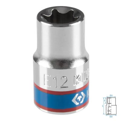 Головка торцевая TORX Е-стандарт 3/8", E12, L = 28 мм KING TONY 337512M