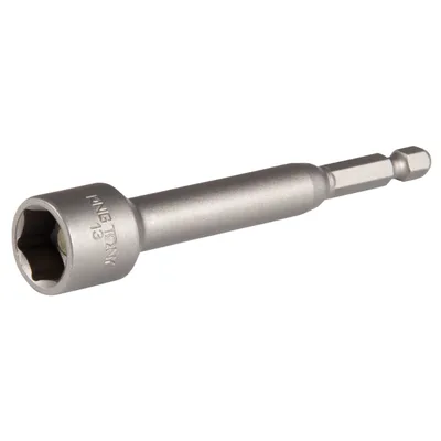 Головка для шуруповерта шестигранная 1/4", 13 мм, L = 100 мм, магнитная KING TONY 7611013M