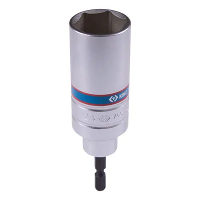 Головка для шуруповерта шестигранная 1/4", 24 мм, L = 110 мм KING TONY 76C1124M