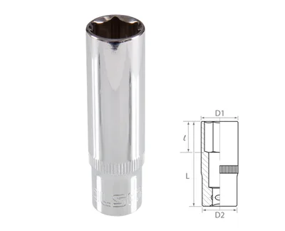 Головка торцевая глубокая шестигранная 3/8", 12 мм TOLSEN TT16362