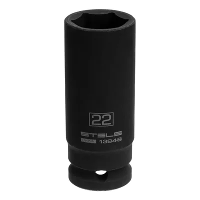 Головка ударная удлиненная шестигранная, 22 мм, 1/2", CrMo// Stels