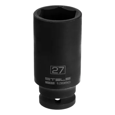 Головка ударная удлиненная шестигранная, 27 мм, 1/2, CrMo Stels