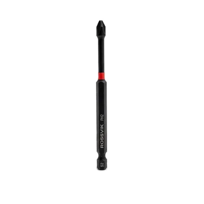 Бита ударная крестовая ROSSVIK 63100PH2-IB, PH2, 100 мм, 1/4", сплав S2 (10шт в коробке)