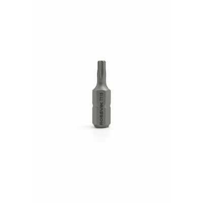Бита TORX с отверстием ROSSVIK 6325TT15, T15H, 25 мм, 1/4", сплав S2 (20шт в коробке)