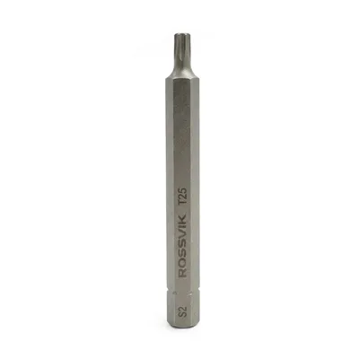 Бита TORX ROSSVIK 8080T25, T25, 80 мм, 5/16", сплав S2 (10шт в коробке)