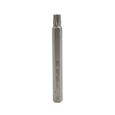 Бита TORX ROSSVIK 8080T40, T40, 80 мм, 5/16", сплав S2 (10шт в коробке)