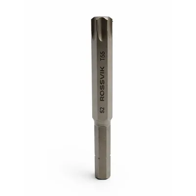 Бита TORX ROSSVIK 8080T55, T55, 80 мм, 5/16", сплав S2 (8шт в коробке)