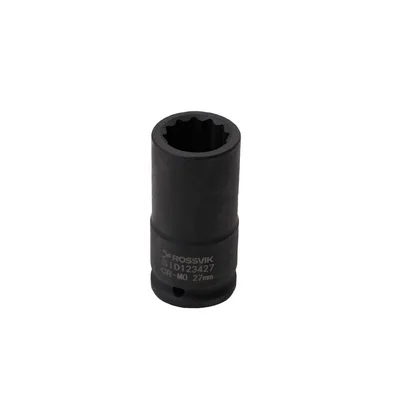 SID123427 Головка торцевая ударная глубокая 12-гранная ROSSVIK 3/4", 27мм