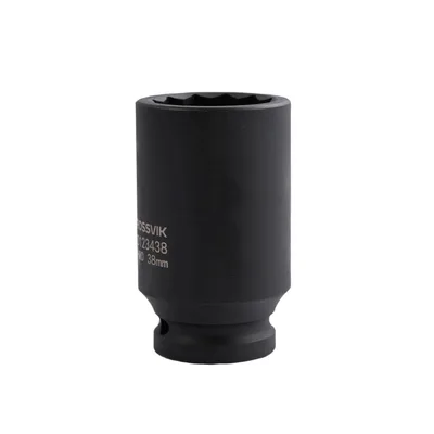SID123438 Головка торцевая ударная глубокая 12-гранная ROSSVIK 3/4", 38мм