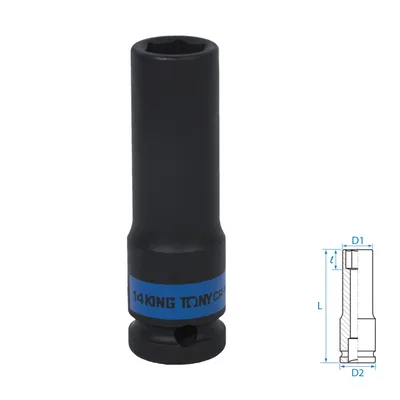 Головка торцевая ударная глубокая шестигранная 1/2", 14 мм KING TONY 443514M