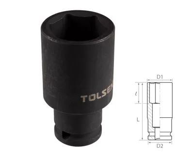 Головка торцевая ударная глубокая шестигранная 1/2", 32 мм TOLSEN TT18282