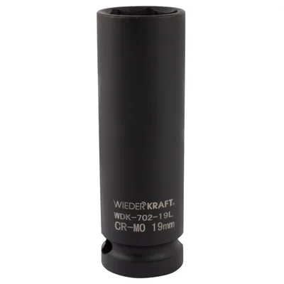 WDK-702-19L Головка торцевая ударная глубокая тонкостенная 1/2", 6 граней, 19 мм